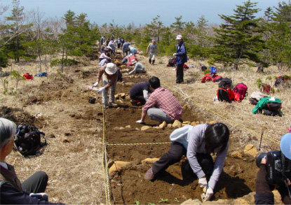 高山植物再生実験地